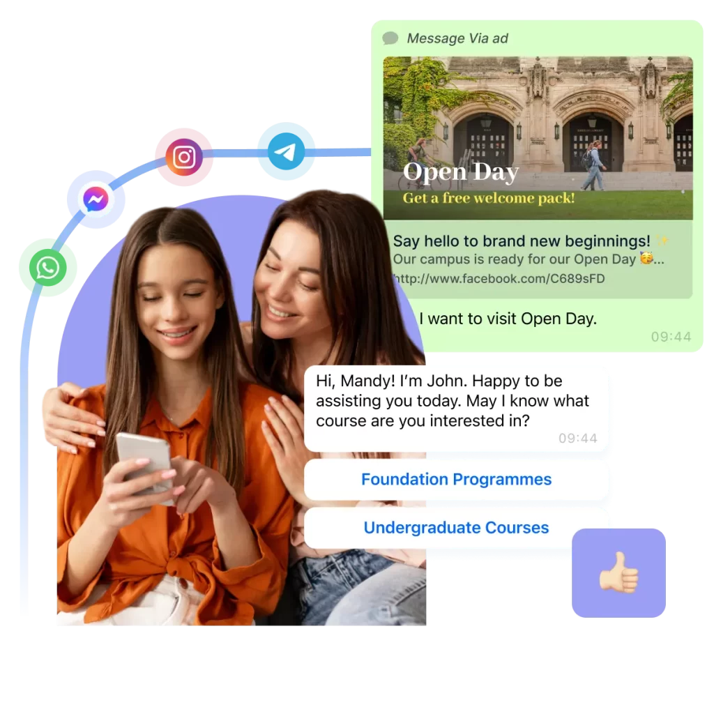 CRM integrado ao WhatsApp Education hero